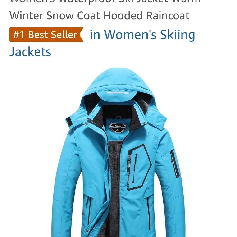Brand New Women's Blue Waterproof Ski Jacket